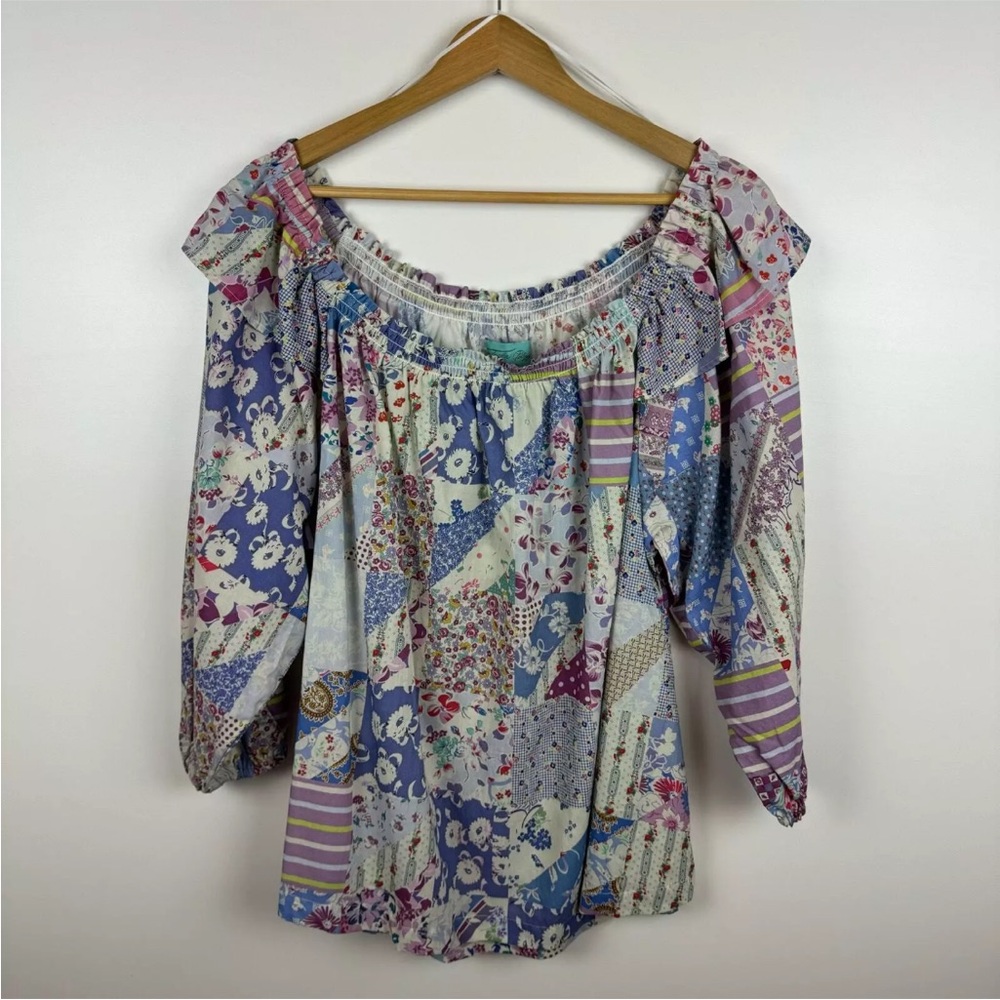 Tasha‎ Polizzi cotton off shoulder henni blouse size small NWT